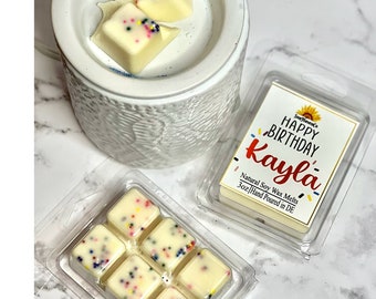 Birthday Cake Wax Melts, Personalized Happy Birthday Wax Melts, Natural Soy Wax Melts, Birthday Cake Gift, Custom wax melts