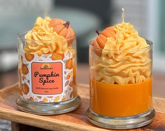Pumpkin Spice Soy Candle, Fall candle, Fall Dessert Candle, Pumpkin topped candle, Fall Soy Wax Candle, Pumpkin Home Candle gift, Fall decor