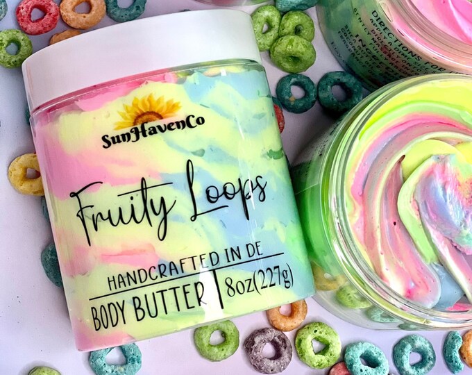 Fruity Loops Whipped Body Butter, Natural Whipped Body Butter, Fruit