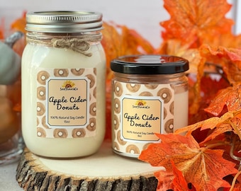 Apple Cider Donut Soy Wax Candle, Fall Scent