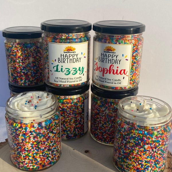 Vela personalizada de feliz cumpleaños, regalo de vela de cumpleaños personalizado, vela con chispas, vela de cumpleaños, regalo de vela de pastel de cumpleaños