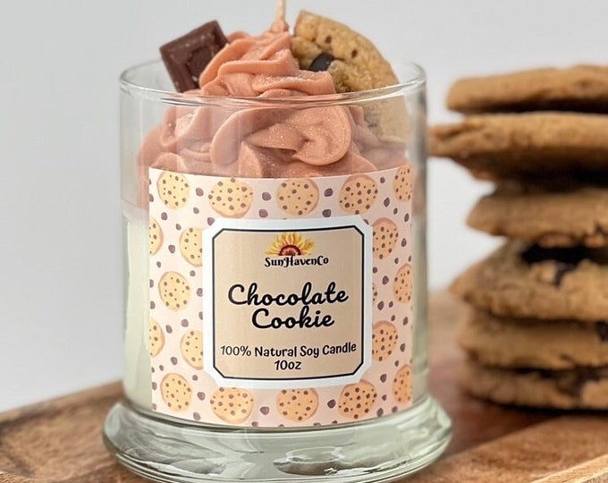 Chocolate Cookie Dessert Candle, Luxury Dessert Frosting Candle, Cookie Candle, Chocolate scented dessert candle, Natural Soy Wax Candles