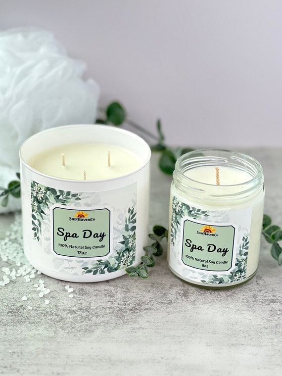 Spa Day Soy Wax Candle, Large Candle, Hand Poured Candles, Homemade Candle,  Candles in Jars, Scented Candle, Soy Candle, Gifts for Her 