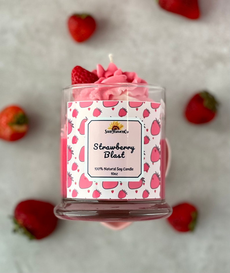 Strawberry Blast Dessert Candle Dessert Frosting Candle Etsy