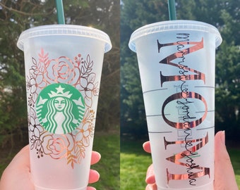 Patterned Personalized Starbucks reusable cold cup – MyMermaidGirls