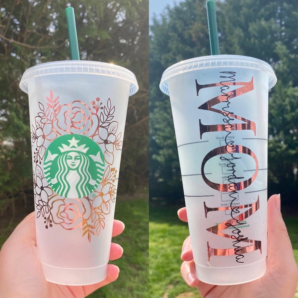 Custom Girl Starbucks Cup, Tumbler cup personnalisé avec nom, Custom Mom drinking Cup, Birthday Cup Gifts, Custom Mom Gift