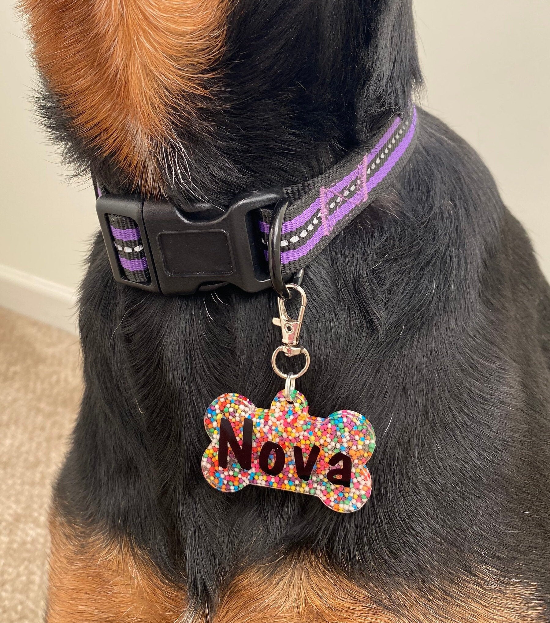 Resin Dog Tags Custom Pet Collar Id Tag Resin dog Bone Etsy