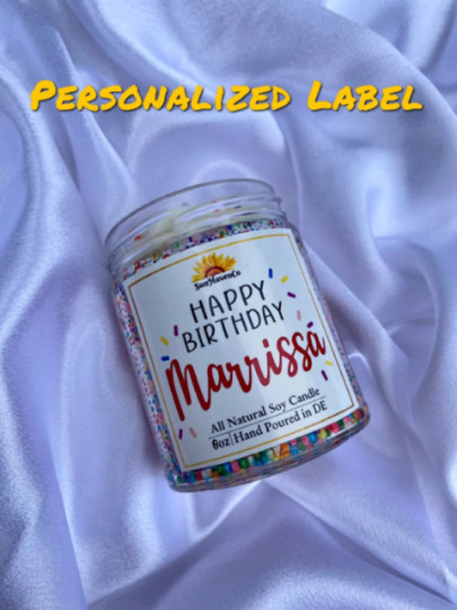 Happy Birthday Candle, Custom Birthday Candle Gift, Candle With