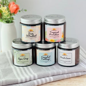 Mini Soy Candles, Small Handmade Candles. Mini candle favors. Mini natural soy candles. Mini candle set. Mini Candle samples. Amber candle