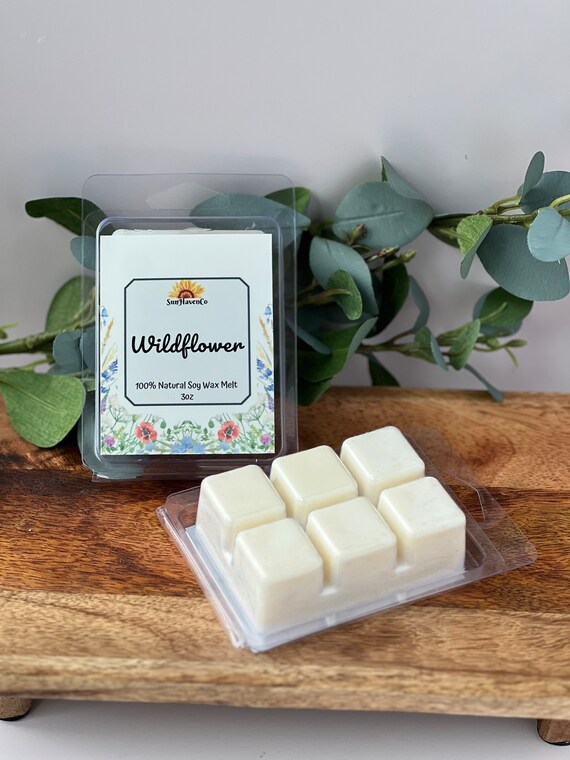 Wild Flower Wax Melts, Clamshell Flower Wax Tart, Clean wax melt cubes for warmer, Wildflower Home Scent, Natural Wax Tart Melt
