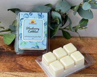 Blueberry Wax Melts, Clamshell Blueberry Wax Tart, Blueberry cobbler wax melt cubes for warmer, Berry Home Scent, Natural Wax Tart Melt