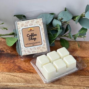 Coffee Shop Wax Melts, Clamshell Wax Cubes, Fall Wax Tarts, Wax melt cubes for warmer, Coffee wax cubes, Natural Wax Tart Melts