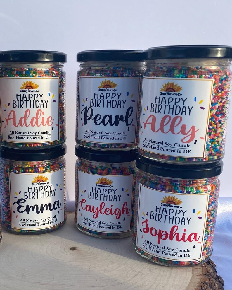 Personalized Happy Birthday Candle Custom Birthday Candle Etsy
