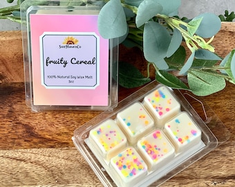 Fruity Cereal Wax Melts, Clamshell Fruity Cereal Wax Tart, Fruity wax melt cubes for warmer, Fruity loops Home Scent, Natural Wax Tart Melt
