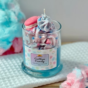 Cotton Candy Dessert Candle, Candy Candle, Food Candle, Luxury Dessert Candle, Cotton candy style Candle, Candle gifts ideas, Whipped Candle