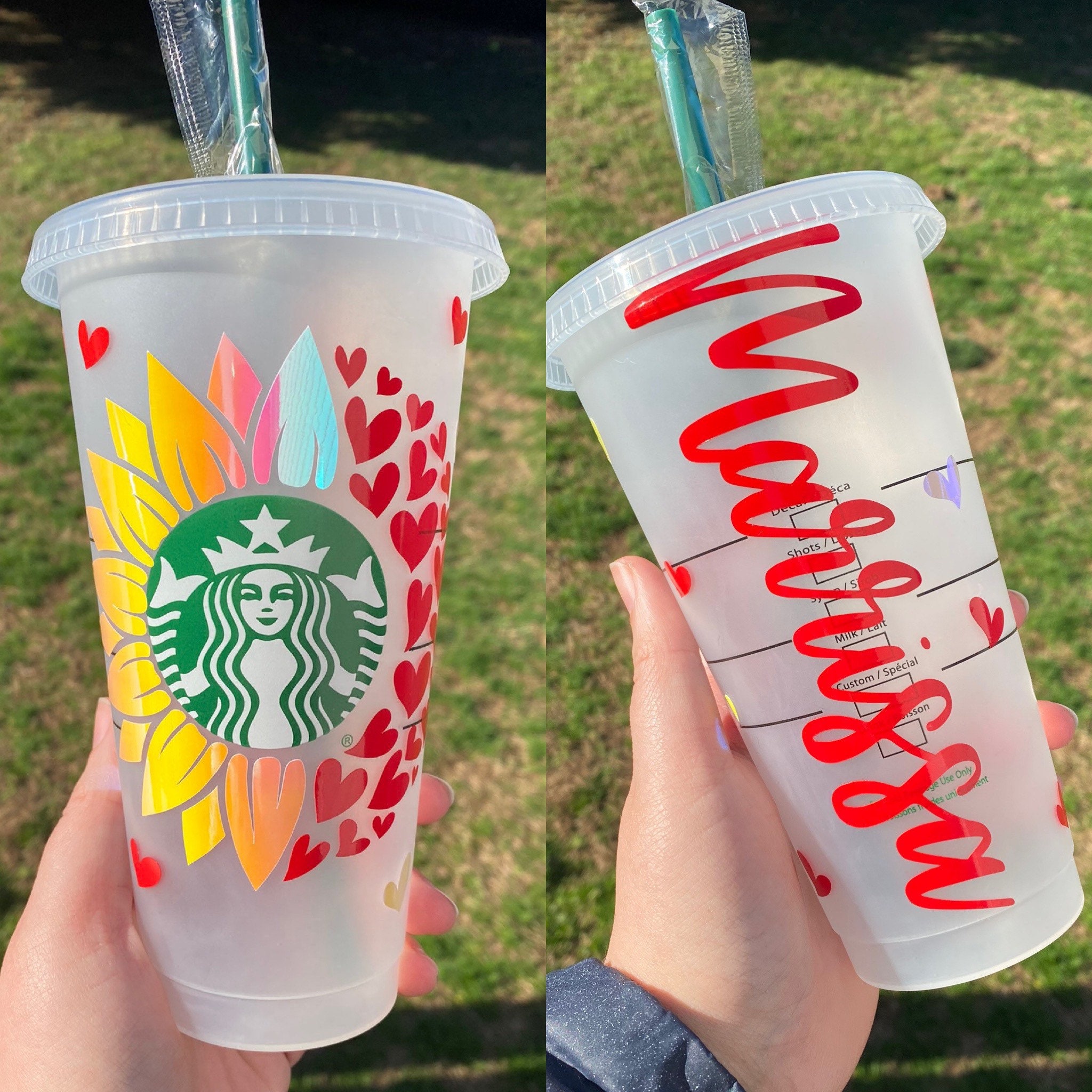 Customizable Sunflower Starbucks Cups