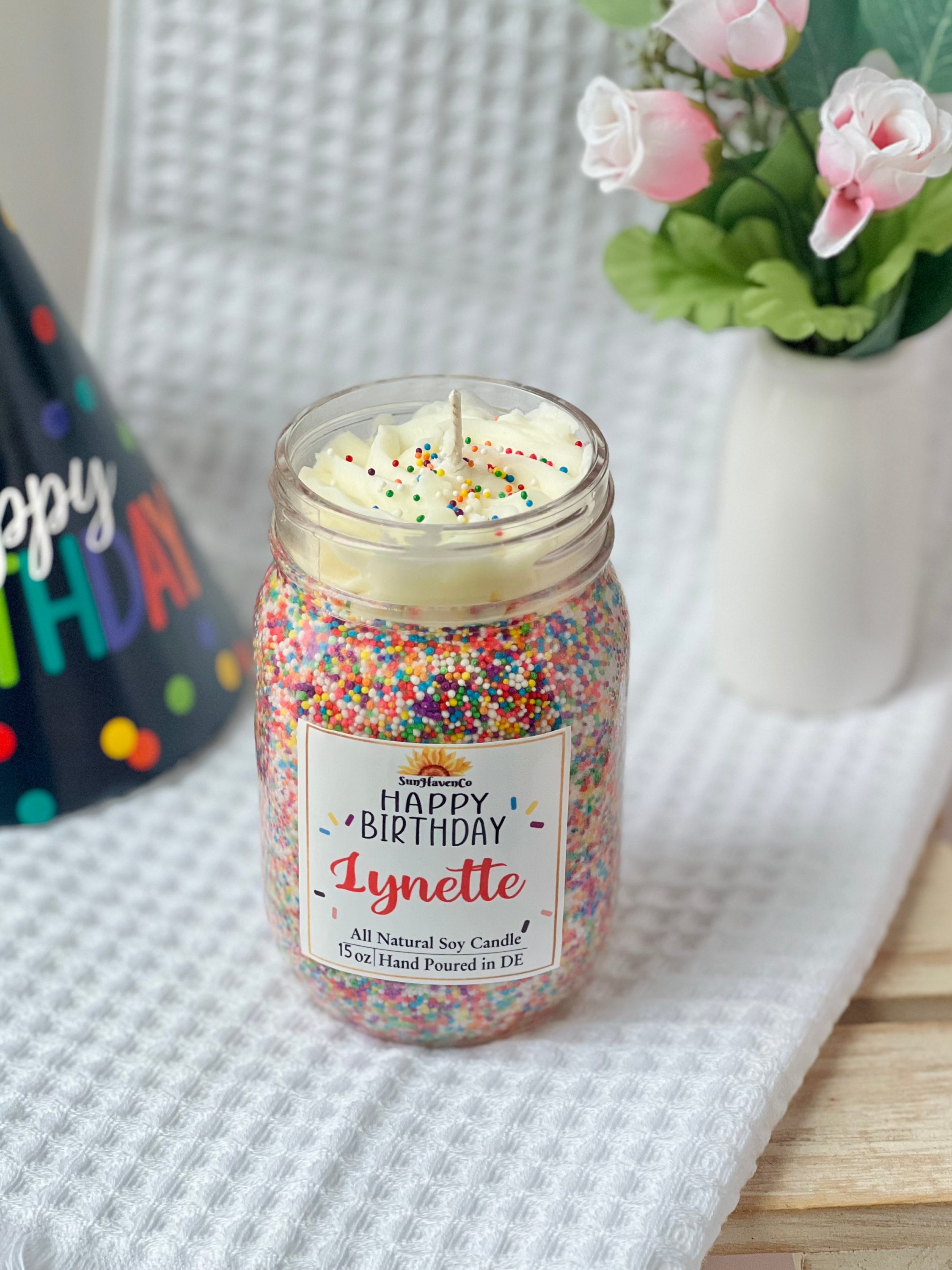 Happy Birthday Candle, Custom Birthday Candle Gift, Candle With ...