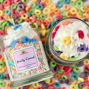 Fruity Cereal Candle, Fruit Loop Candle, Cereal Candle, 3D Frosting Candle, Cereal scented candles, Natural Soy Wax Candles, Whipped Candle