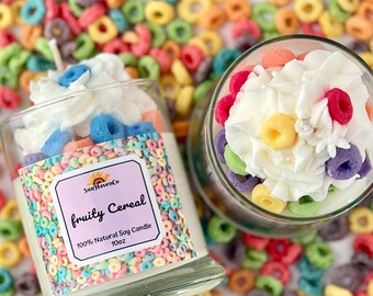 Fruity Cereal Candle: 3D Frosting, Natural Soy Wax, 10oz