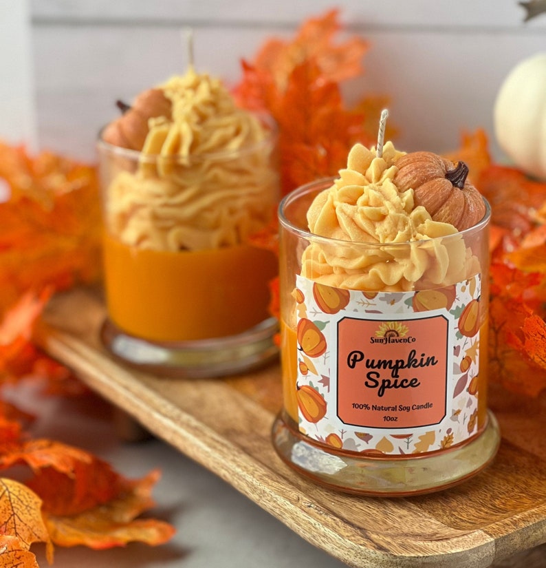 Pumpkin Spice Soy Candle Fall Decor Candle Fall Dessert Etsy