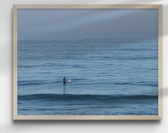 Minimalist Surf Print: Serene Ocean Photography, Coastal Poster (Digital Download)
