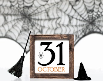 October 31st sign, Halloween Sign, Halloween Decor, Tiered Tray Decor, Tiered Tray Sign, Halloween Tiered Tray, Halloween, Home Decor, Gift