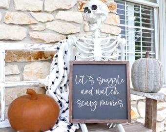 Signe de câlin, Let's Snuggle, signe d'Halloween, décoration d'Halloween, Halloween, films d'horreur, décoration de ferme, décoration d'automne, signe d'automne, automne, cadeau