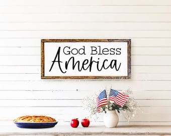 God Bless America, America Decor, America Sign, Patriotic Decor, Patriotic Sign, Fourth of July, Fourth of July Sign, Fourth of July Decor