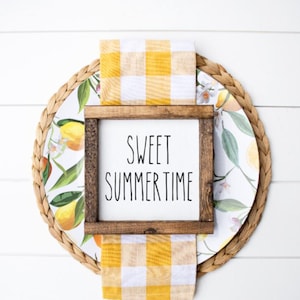 Sweet Summertime, Summer Decor, Summer Sign, Tiered Tray Decor, Tiered Tray Sign, Summertime Decor, Home Decor, Farmhouse Decor, Home Gift