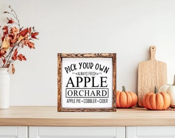 Apple Orchard Sign, Fall Decor, Fall Sign, Fall, Apple Decor, Apple Sign, Home Decor, Decor, Farmhouse Decor, Farmhouse Sign, Wooden Sign