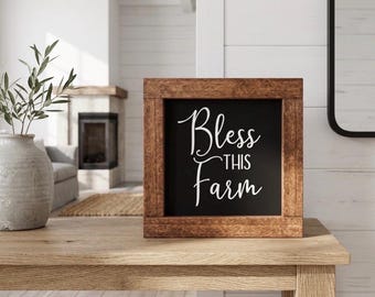 Bless This Farm Sign, Farmhouse Decor, Farmhouse, Farmhouse Sign, Farm, Home Decor, Rustic Decor, Wooden Sign, Framed Sign