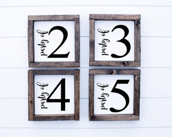 Party of sign, Custom Farmhouse Sign, Number Sign, Party of family sign, Housewarming gift, Farmhouse Decor, Farmhouse Sign