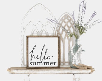 Hello Summer Sign, Summer Decor, Summer Sign, Summer, Summertime Decor, Home Decor, Decor, Wooden Sign, Gift, Sign, Summertime, Farmhouse