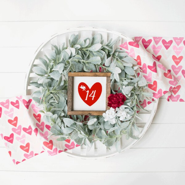 February 14th sign, Valentines Day Sign, Valentines Day Decor, Home Decor, Farmhouse Decor, Tiered Tray Decor, Tiered Tray Sign, Gift