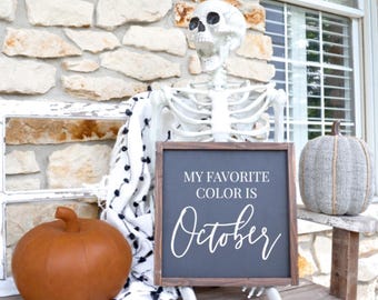 October Sign, Halloween Decor, Halloween Sign, Halloween, Fall, Fall Decor, Fall Sign, October Decor, Color October, Farmhouse Decor, Decor