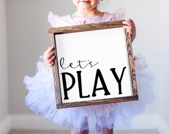 Let's Play Sign, Kids Bedroom, Playroom Decor, Playroom, Let's Play, Kids Decor, Kids Bedroom Decor, Playroom Sign, Home Decor, Gift, Sign