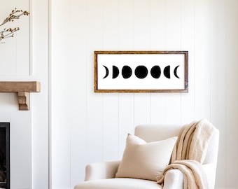 Moon Phase Sign, Witch Decor, Home Decor, Boho Wood Sign, Boho Decor, Moon Sign, Gift, Farmhouse Decor, Farmhouse Sign, Housewarming Gift