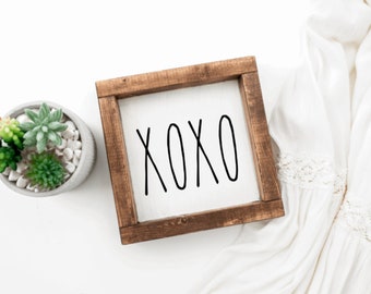 XOXO Sign,  Farmhouse Sign, Rae Dunn Inspired, Home Decor, Tiered Tray Sign, Tiered Tray Decor, Valentines Day Decor, Valentines Day Sign