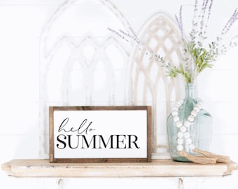 Hello Summer Sign, Hello Summer, Summer Sign, Summer Decor, Home Decor, Farmhouse Decor, Farmhouse Sign, Decor, Gift, Summer, Farmhouse