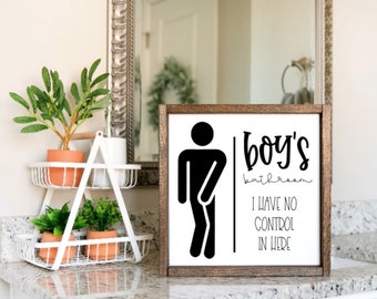 Bathroom Sign, Funny Bathroom Sign, Kids Bathroom, Boys Bathroom, Bathroom Decor, Bathroom, Home Decor, Wooden Sign, Sign, Gift, Farmhouse
