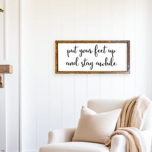 Stay Awhile Sign, Living Room Signs, Entry Way Decor, Home Decor, Farmhouse Decor, Farmhouse Sign, Wooden Decor, Wooden Signs, Gift