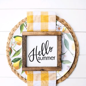 Hello Summer Decor, Summer Sign, Summer, Summertime, Farmhouse Decor, Farmhouse Sign, Home Decor, Wooden Sign, Sign, Summer Vibes,  Gift