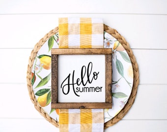 Hello Summer Decor, Summer Sign, Summer, Summertime, Farmhouse Decor, Farmhouse Sign, Home Decor, Wooden Sign, Sign, Summer Vibes,  Gift