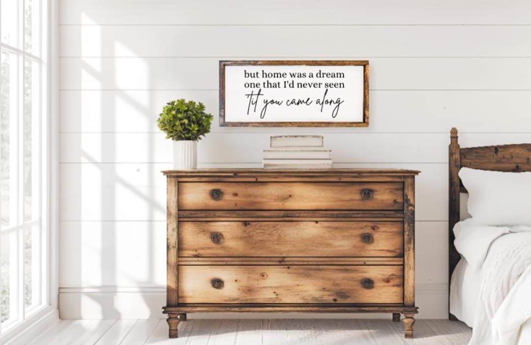 Home Decor, Farmhouse Decor, Farmhouse Sign, Farmhouse, Living Room Decor, Entryway Decor, Home Was A Dream, Til You Came Along, Sign, Gift