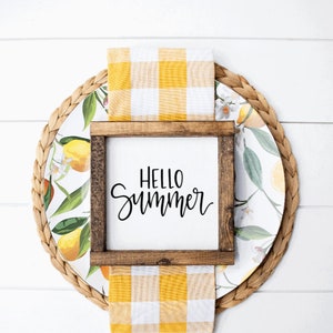 Hello Summer Sign, Hello Summer, Summer Sign, Summer Decor, Tiered Tray Decor, Tiered Tray Sign, Home Decor, Farmhouse Decor, Wooden Sign