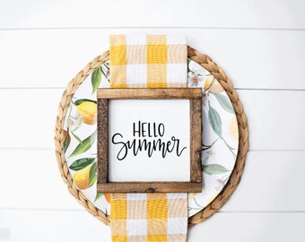 Hello Summer Sign, Hello Summer, Summer Sign, Summer Decor, Tiered Tray Decor, Tiered Tray Sign, Home Decor, Farmhouse Decor, Wooden Sign