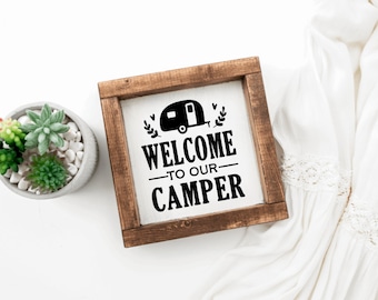 Welcome to our camper sign, Camper Decor, Camper Sign, Camper, Camp Decor, Camp Sign, Camping, Camp, Farmhouse Decor, Farmhouse Sign, Sign