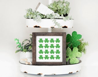 St. Patrick's Day Decor, St. Patrick's Day Sign, Home Decor, Farmhouse Decor, Tiered Tray Decor, Tiered Tray Sign, Sign. Farmhouse Decor