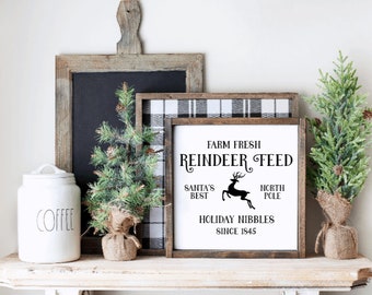 Reindeer Feed Sign, Christmas Sign, Christmas Decor, Christmas, Home Decor, Farmhouse Decor, Farmhouse Sign, Wooden Sign, Reindeer, Gift