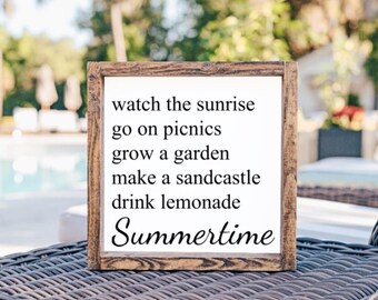 Summertime Decor, Summer Sign, Summer Decor, Summertime Sign, Summertime, Farmhouse Decor, Home Decor, Farmhouse Sign, Housewarming Gift